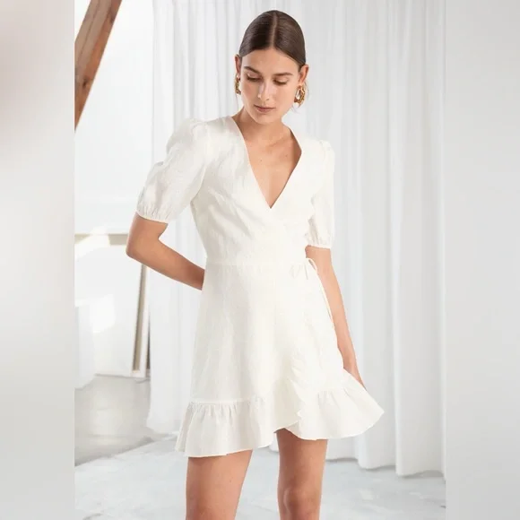 & Other Stories | Dresses | Other Stories White Puff Sleeve Linen Wrap Mini Dress | Poshmark & Other Stories | Dresses | Other Stories White Puff Sleeve Linen Wrap Mini Dress | Poshmark